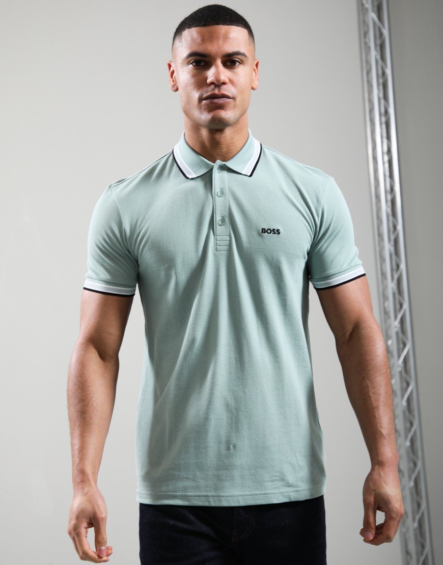 BOSS Paddy Polo Shirt Open Green