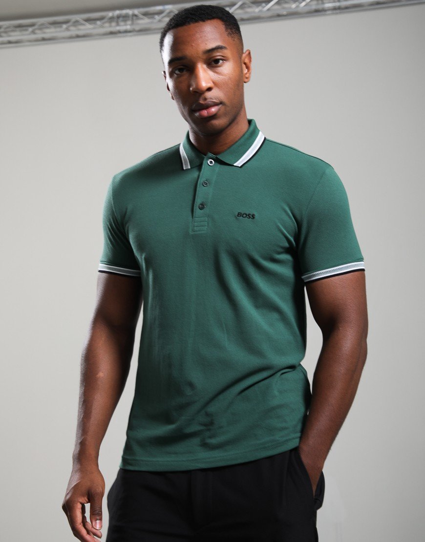 BOSS Paddy Polo Shirt Open Green