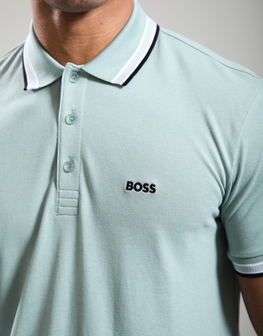BOSS Paddy Polo Shirt Open Green