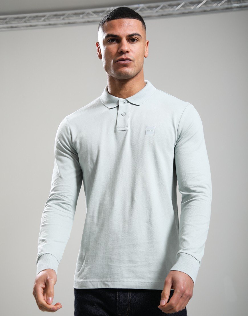 BOSS Passerby Polo Shirt Silver