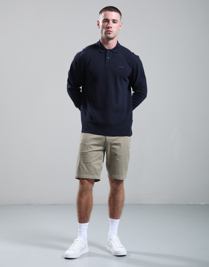 BOSS Petempestolong Long Sleeve Polo Shirt Dark Blue