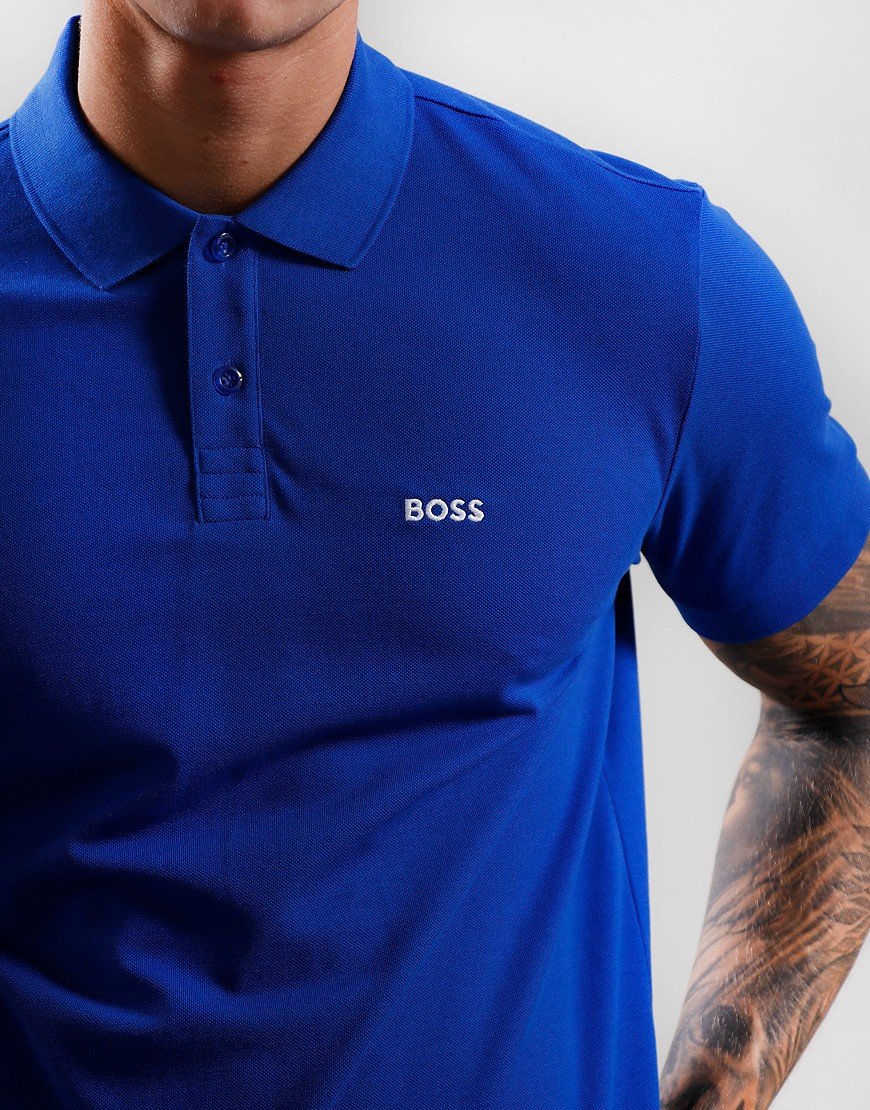 BOSS Piro Polo Shirt Medium Blue Terraces Menswear