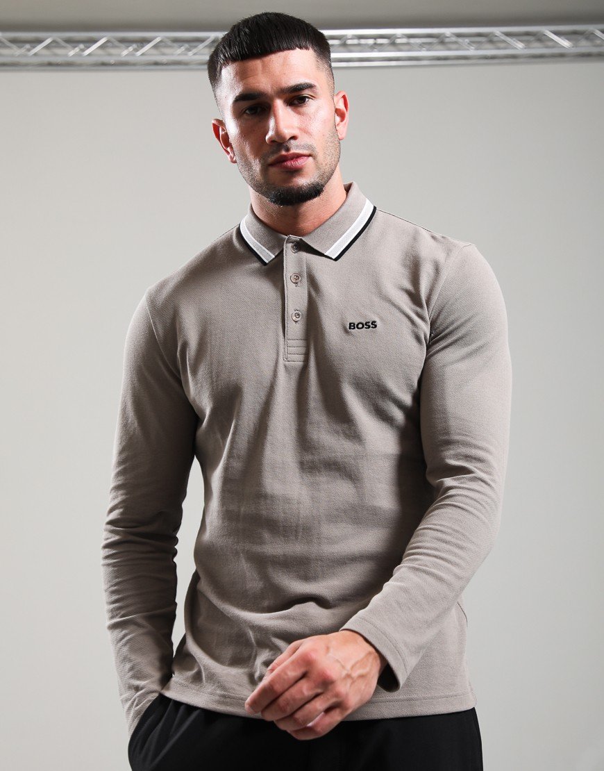 BOSS Plisy Long Sleeve Polo Shirt Light/Pastel Green 336