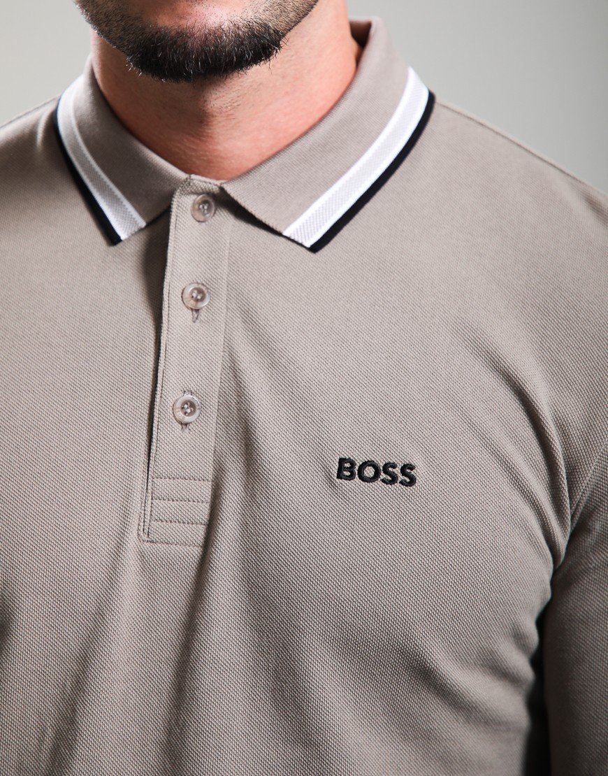 BOSS Plisy Long Sleeve Polo Shirt Light/Pastel Green 336