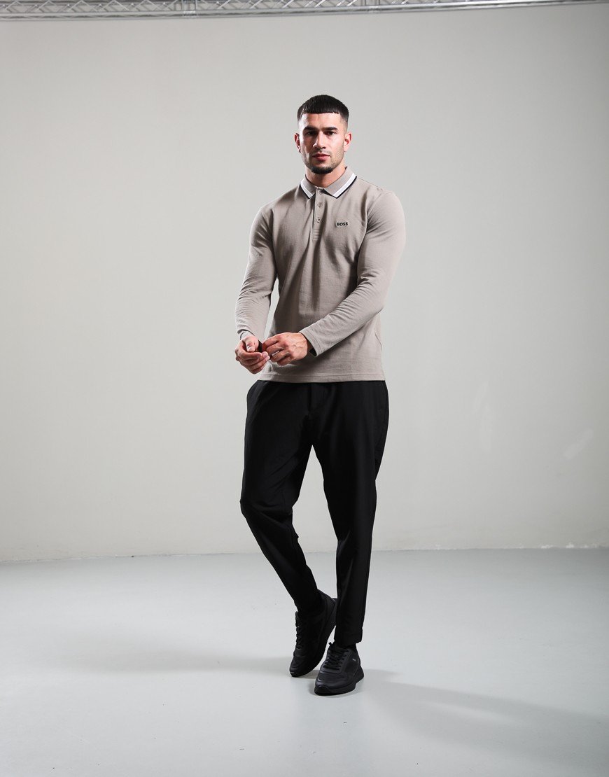 BOSS Plisy Long Sleeve Polo Shirt Light/Pastel Green 336