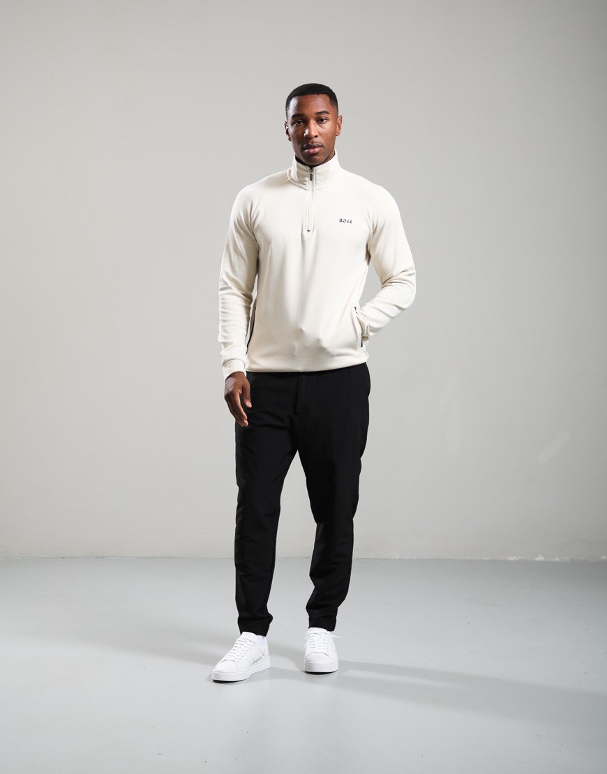 BOSS Sense Quarter Zip Sweat Open White
