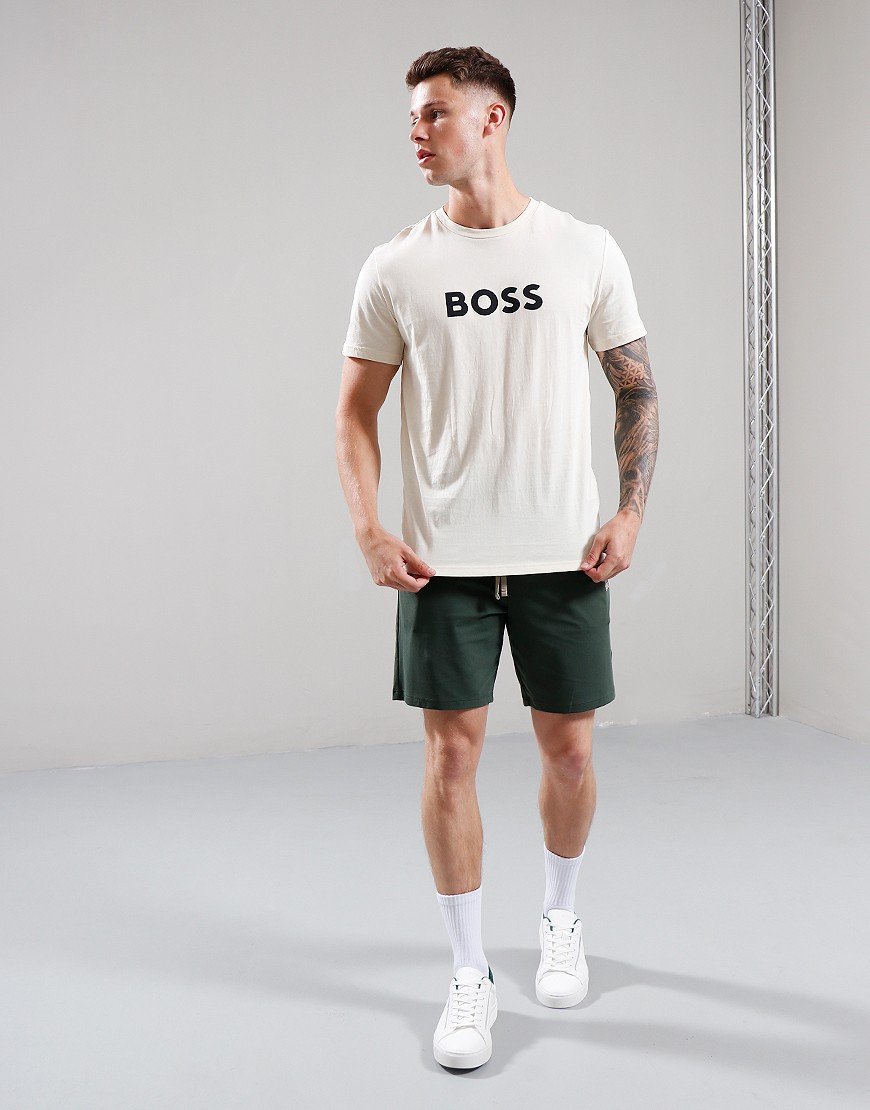 T-shirt Boss Homme - Col Côtelé Et Logo Imprimé - 100% Coton