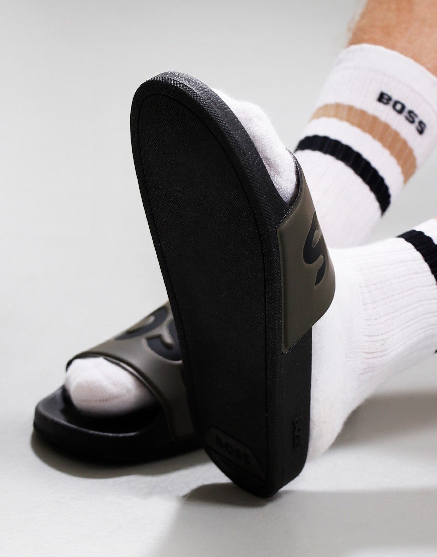 BOSS Aryeh_Slid_rblg Slides Open Green - Terraces Menswear