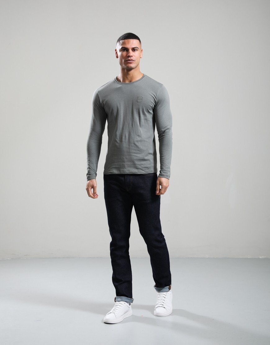 BOSS Tacks Long Sleeve T-Shirt Open Grey