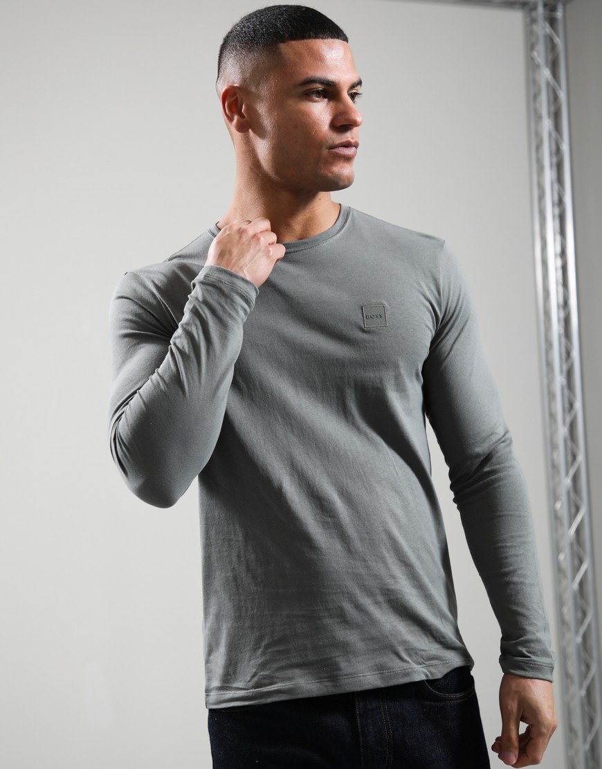 BOSS Tacks Long Sleeve T-Shirt Open Grey