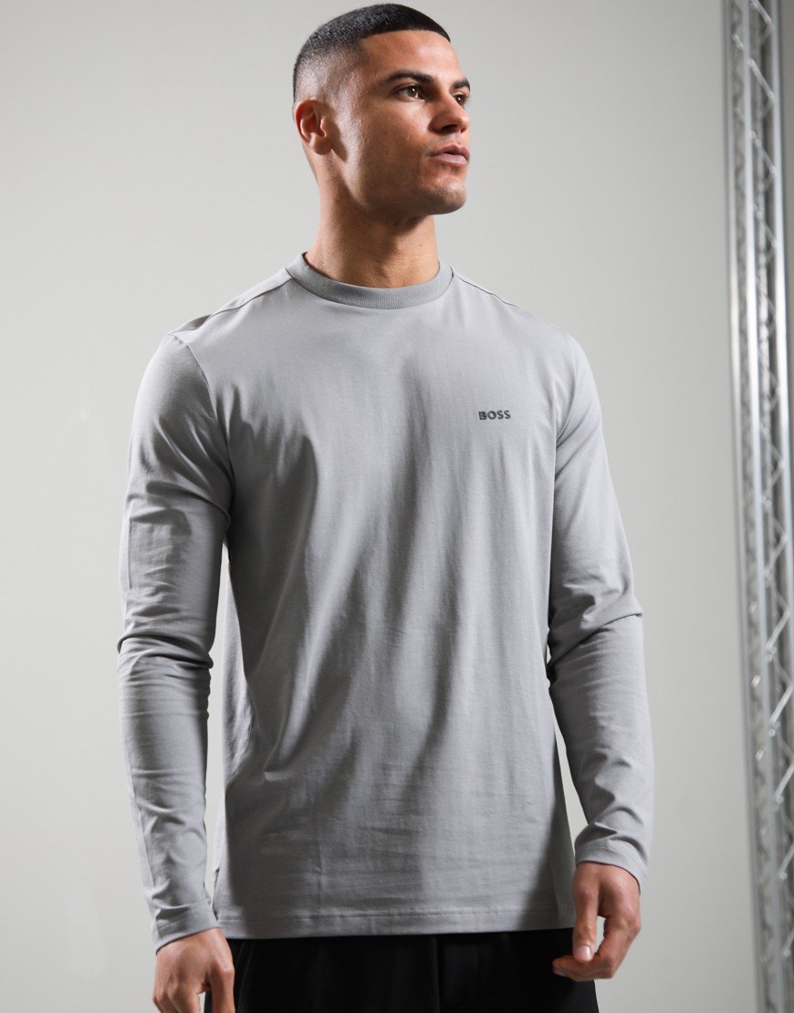 BOSS Tee Basis Long T-Shirt Open Grey