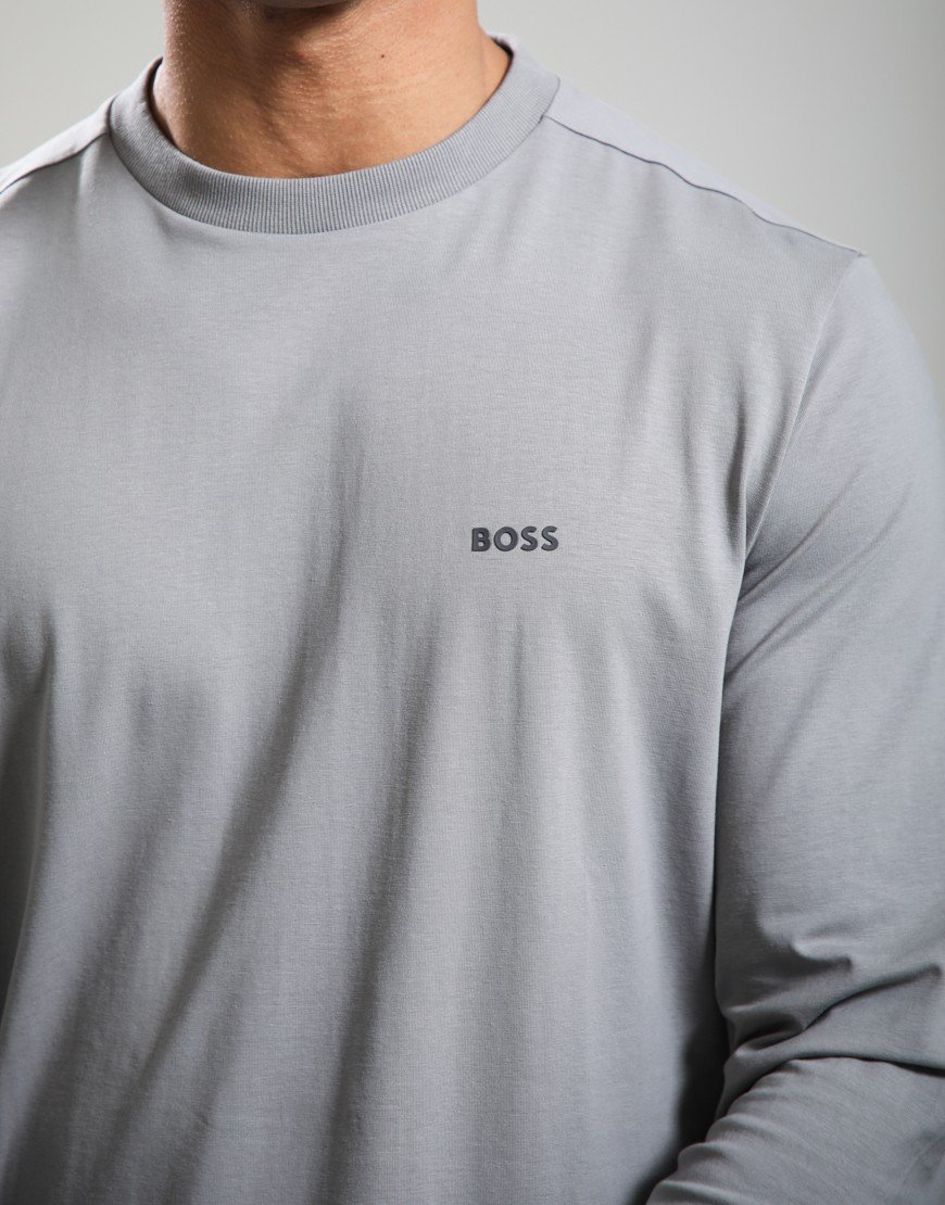 BOSS Tee Basis Long T-Shirt Open Grey