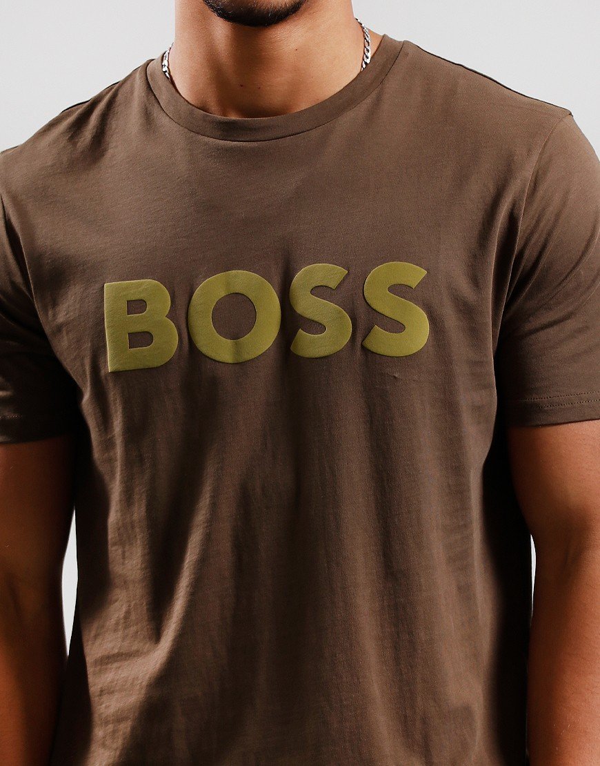 BOSS THINKING 1 T SHIRT Dark Green Terraces Menswear BOSS THINKING 1 T SHIRT Dark Green Terraces Menswear