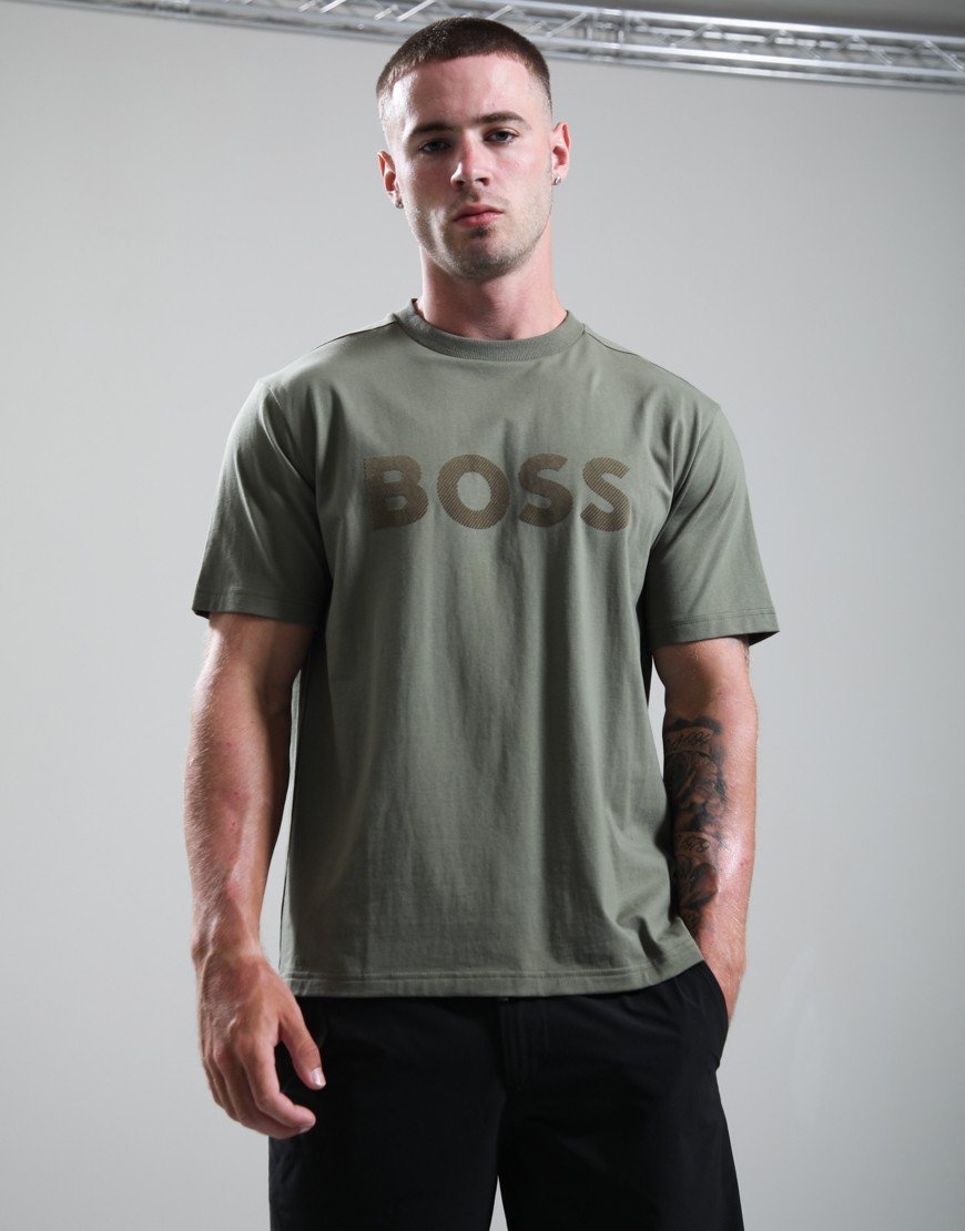 BOSS TS_Iconic Logo T-Shirt Dark Beige