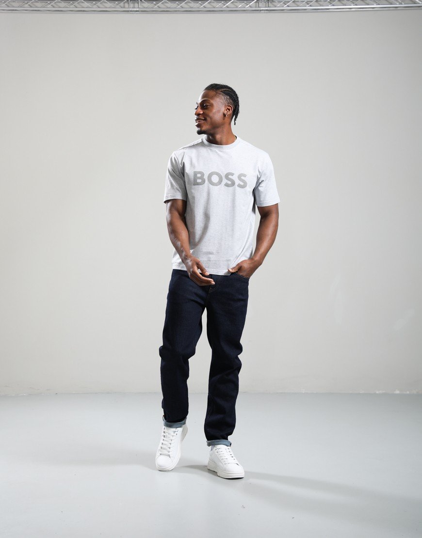 BOSS TS_Iconic Logo T-Shirt Silver