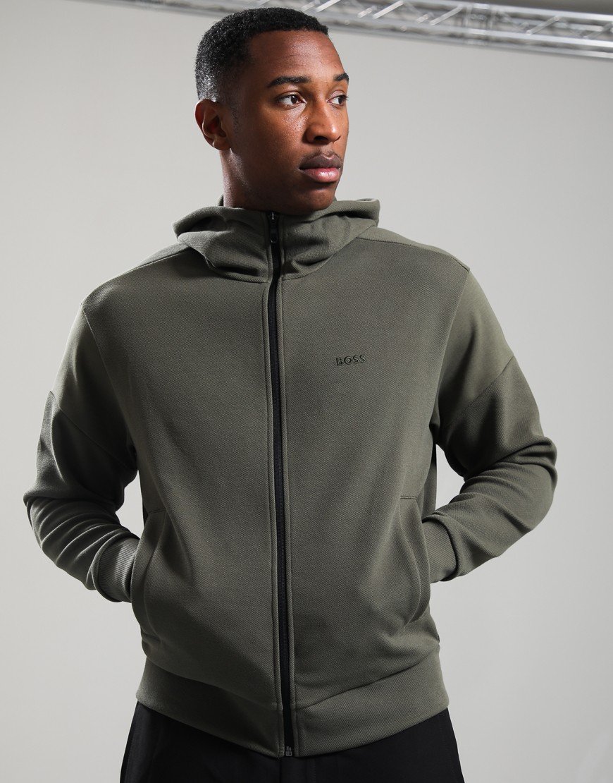 BOSS SW_Union Saggy Hoodie Open Green 