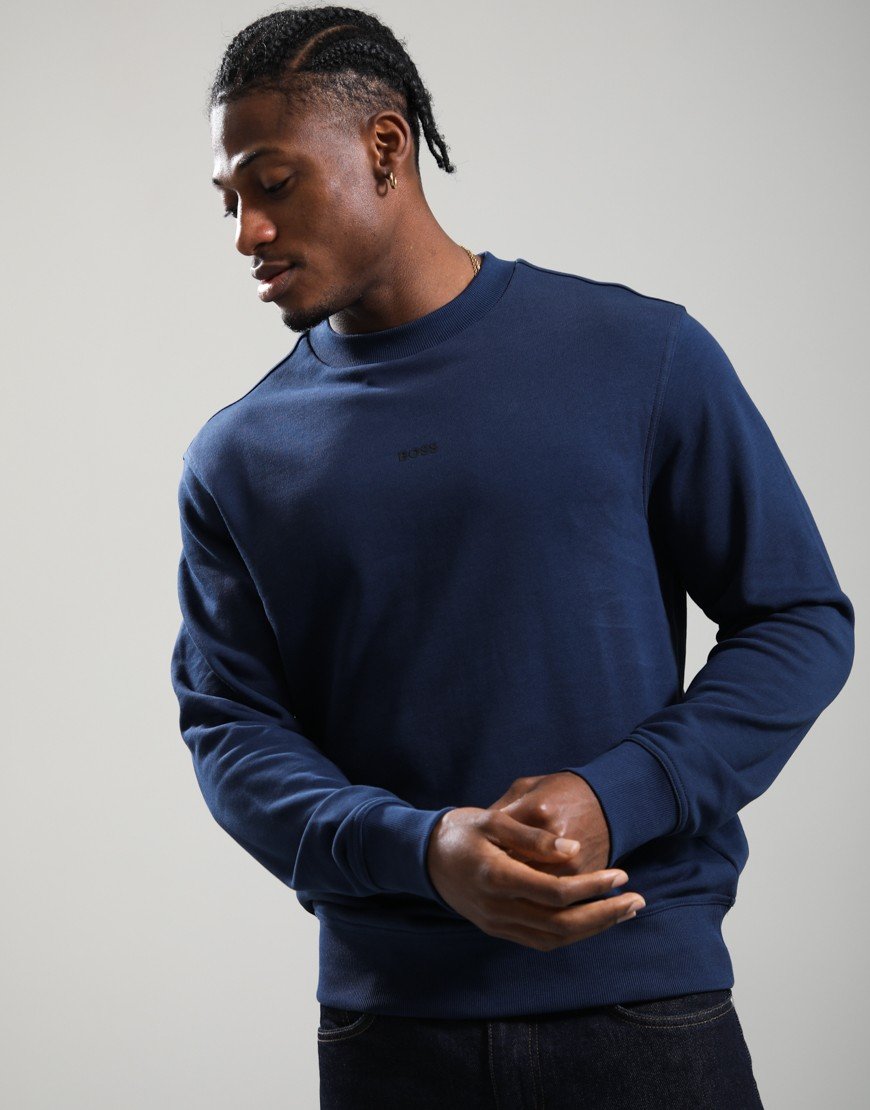 BOSS WeSmall Crew Sweat Open Blue