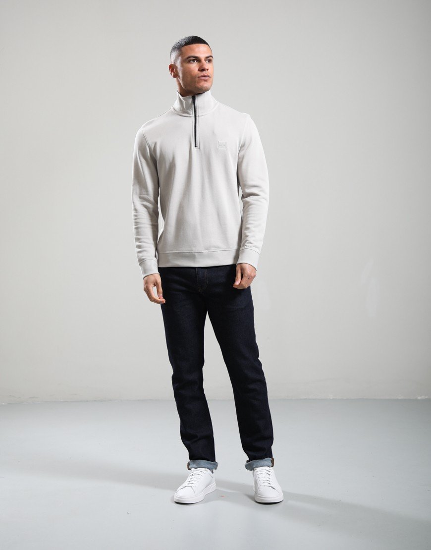 BOSS Zetrust Half Zip Sweat Light Open Grey