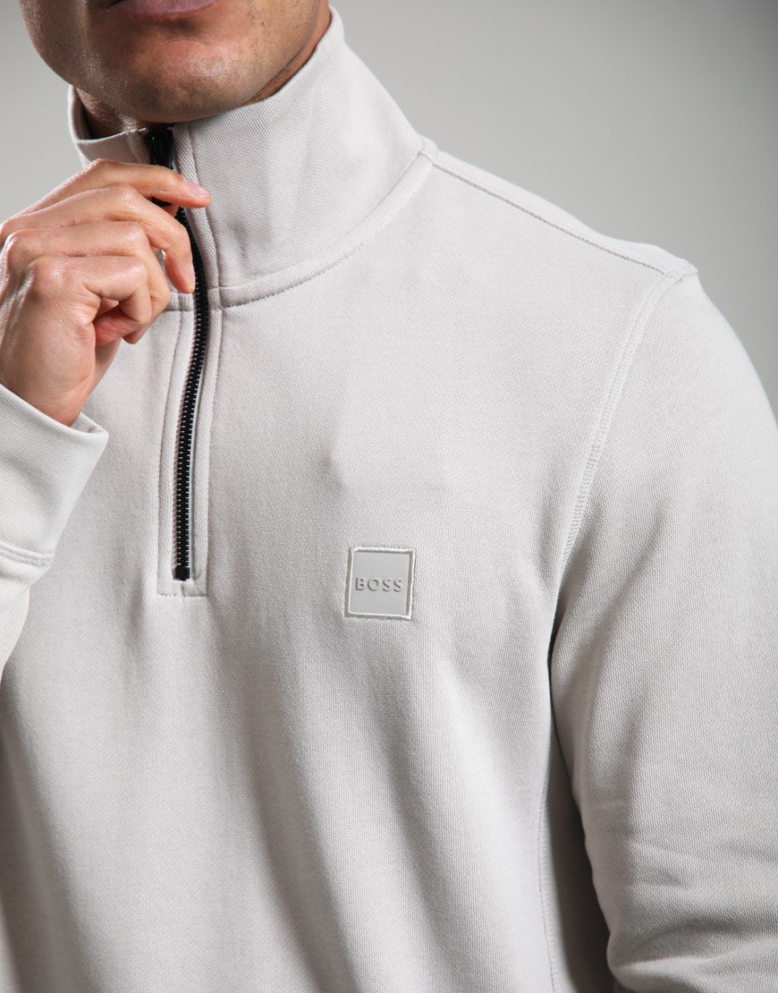 BOSS Zetrust Half Zip Sweat Light Open Grey