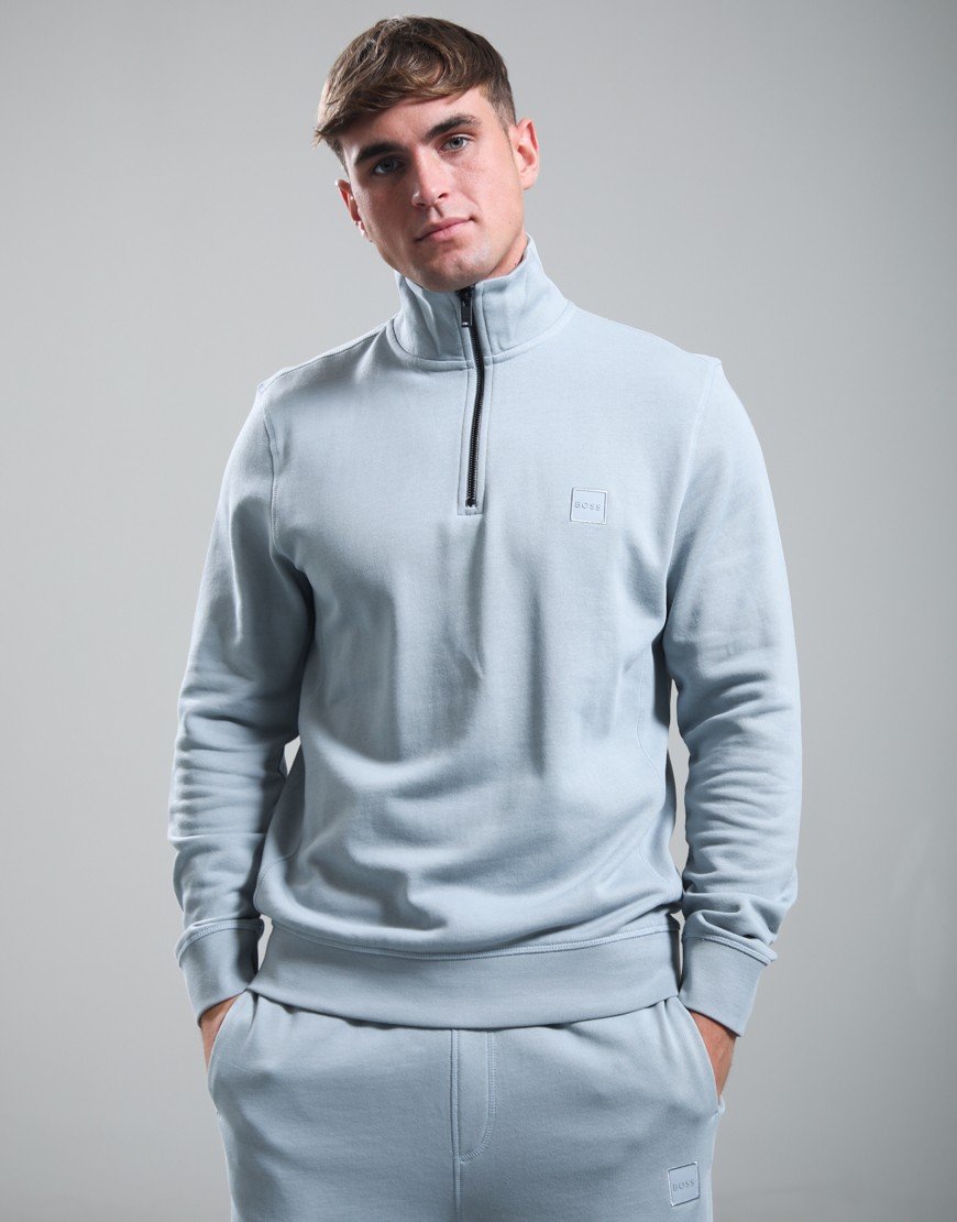 BOSS Zetrust Half Zip Sweat Open Grey