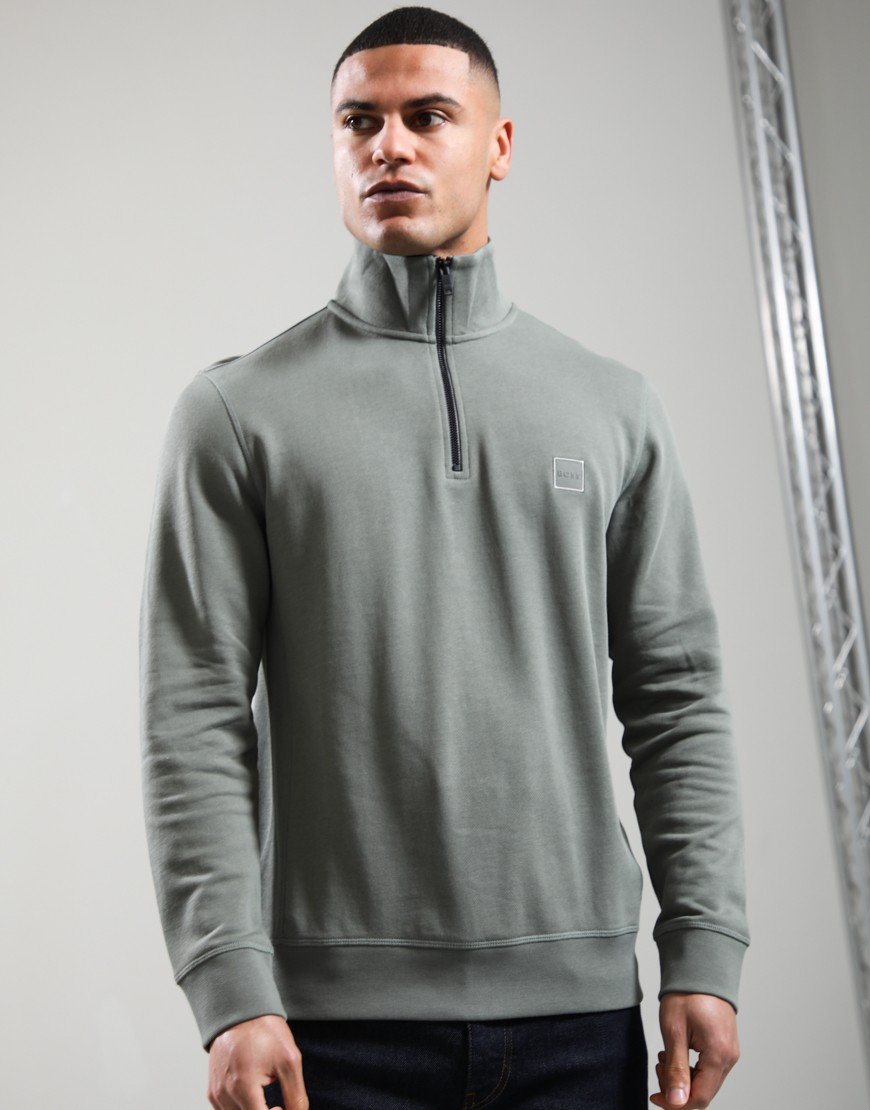 BOSS Zetrust Half Zip Sweat Open Grey