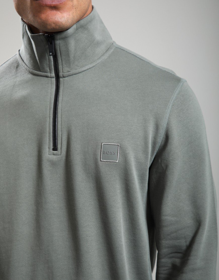 BOSS Zetrust Half Zip Sweat Open Grey