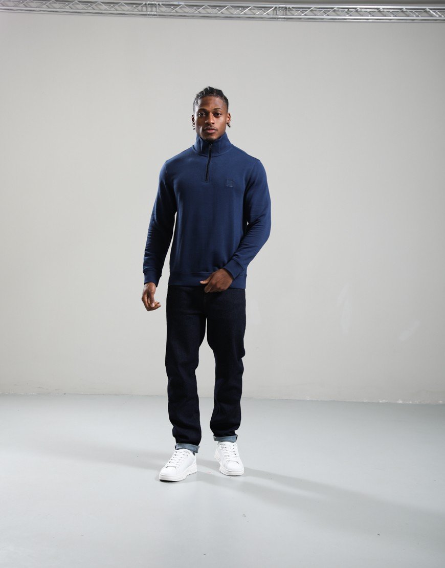 BOSS Zetrust Half Zip Sweat Open Blue