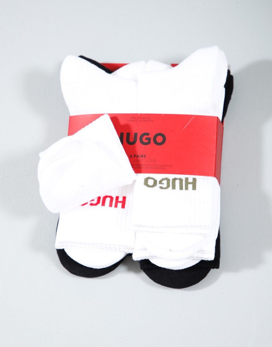HUGO QS RIB LOGO CC 6 Pack Socks Open Miscellaneous