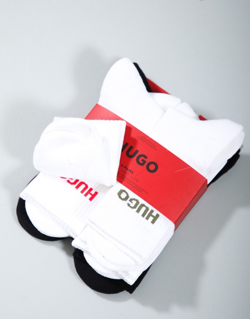 HUGO QS RIB LOGO CC 6 Pack Socks Open Miscellaneous