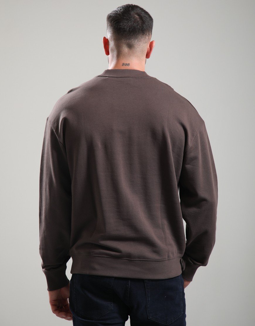 HUGO Dapo Crew Sweat Brown Overflow