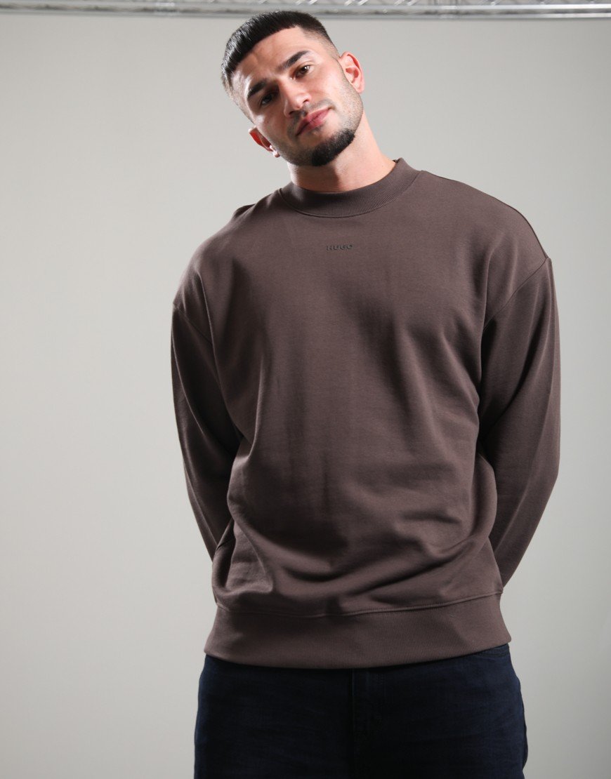 HUGO Dapo Crew Sweat Brown Overflow