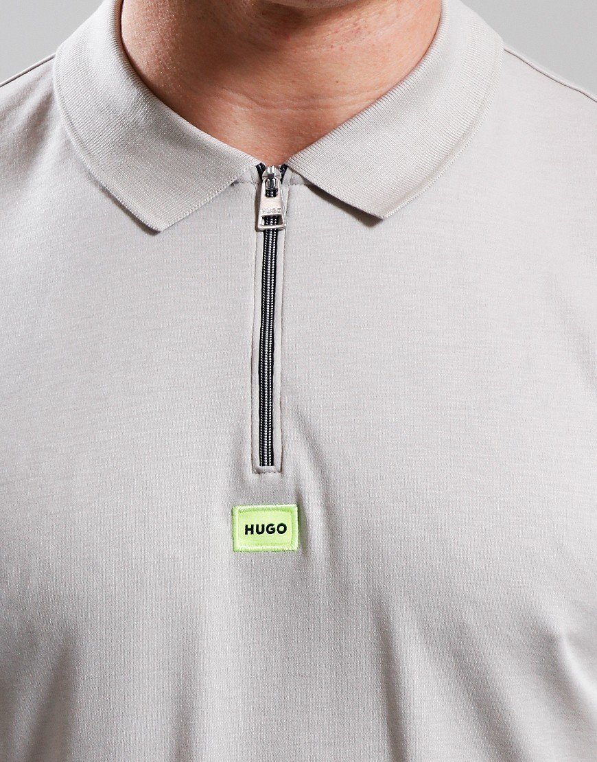 Grey Hugo Boss Zipper Polo Hugo Boss Luno Long Sleeve Zip Polo