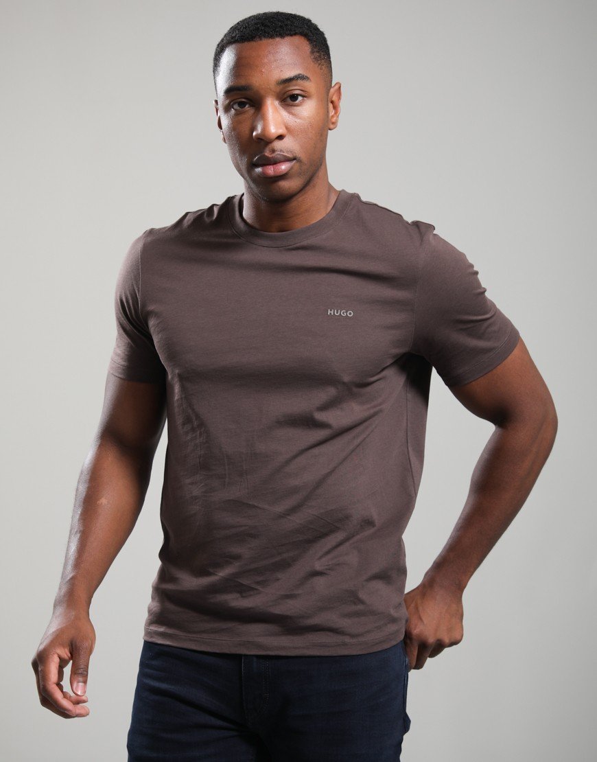 HUGO Dero222 T-Shirt Brown Overflow
