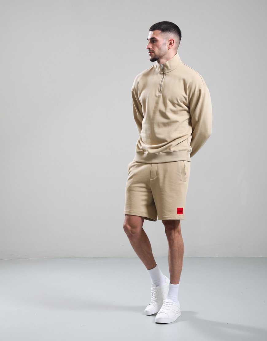 HUGO Durty244 Half Zip Sweat Medium Beige