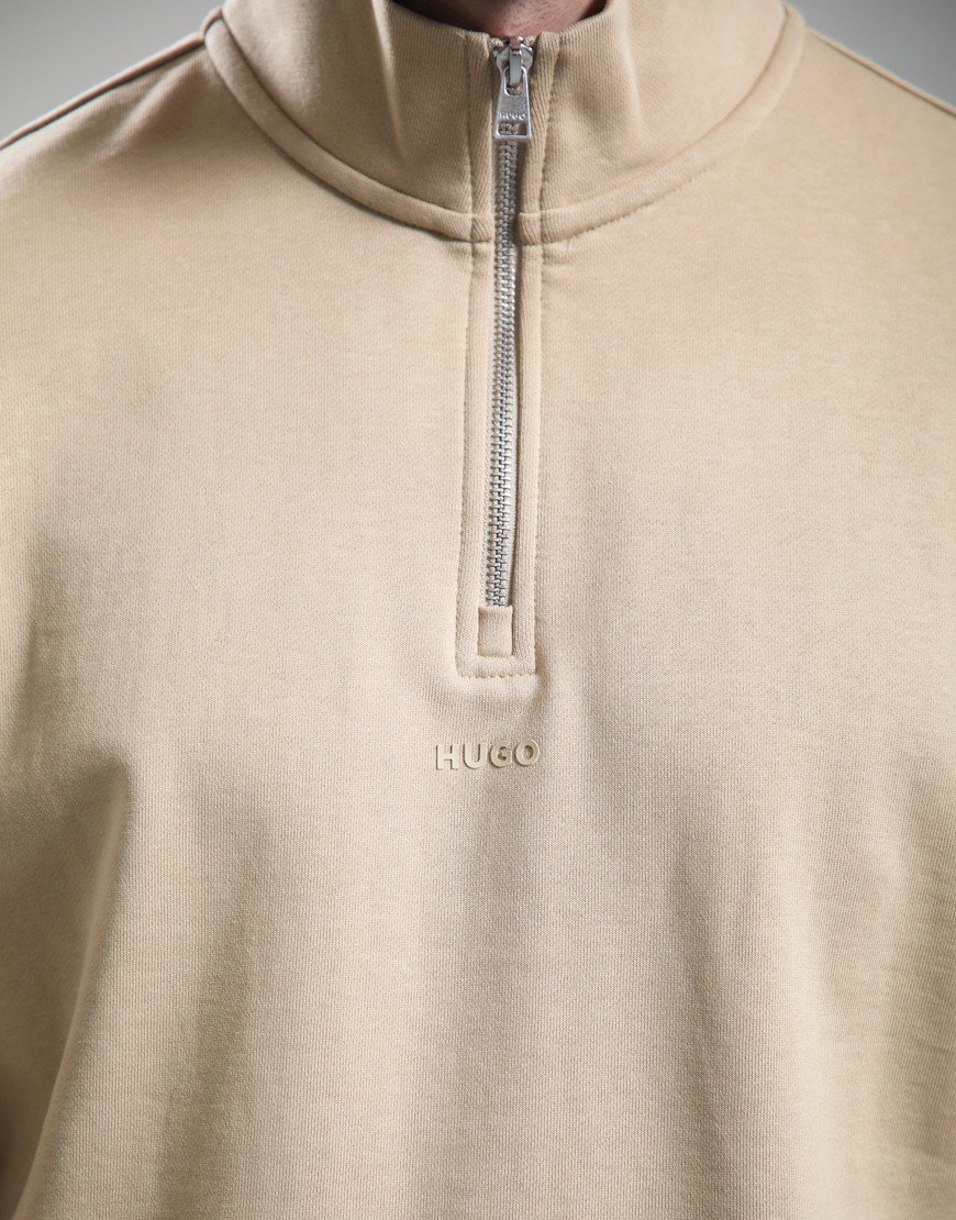 HUGO Durty244 Half Zip Sweat Medium Beige
