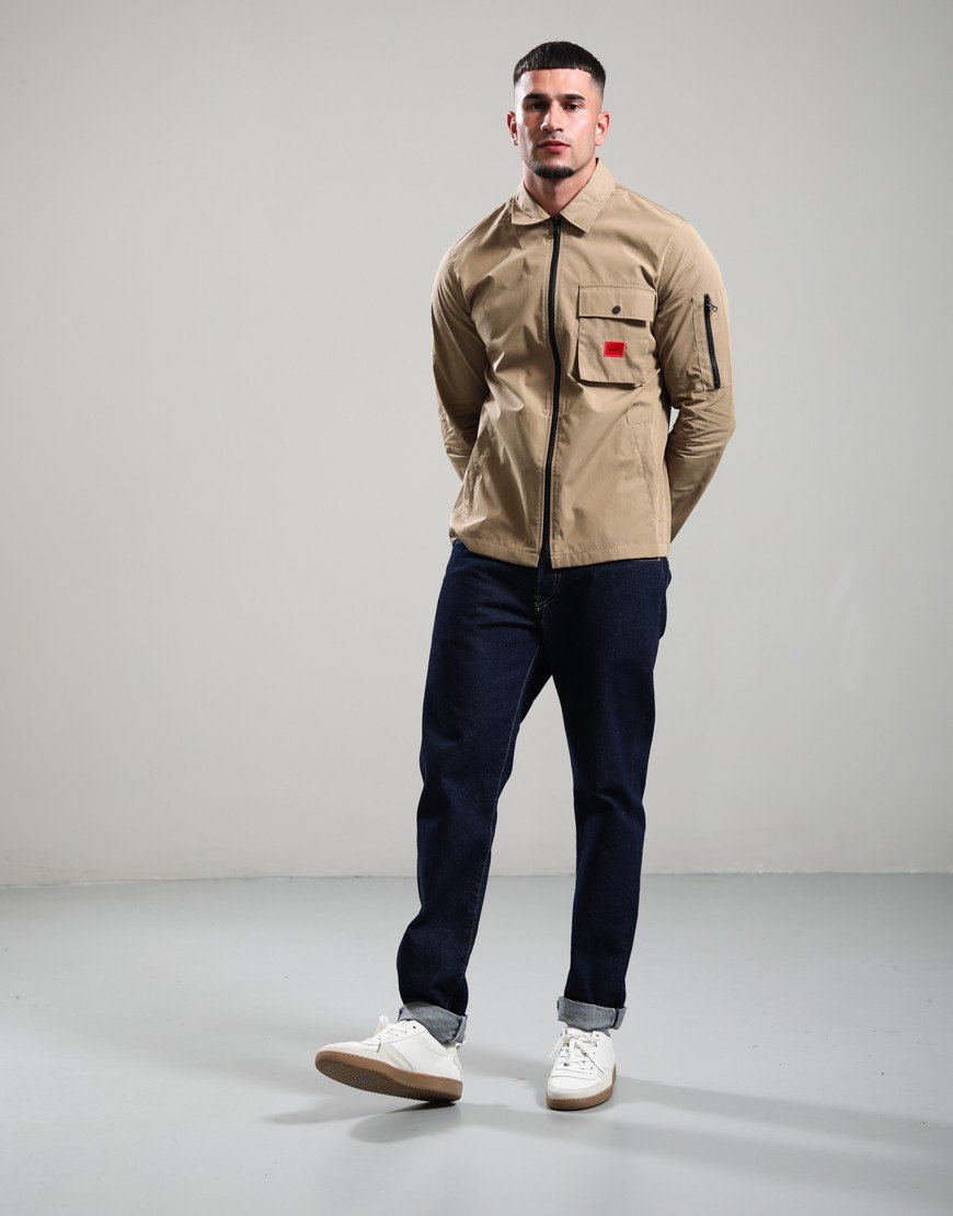 HUGO Emmond Overshirt Beige Overflow