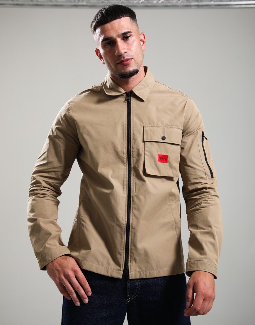 HUGO Emmond Overshirt Beige Overflow