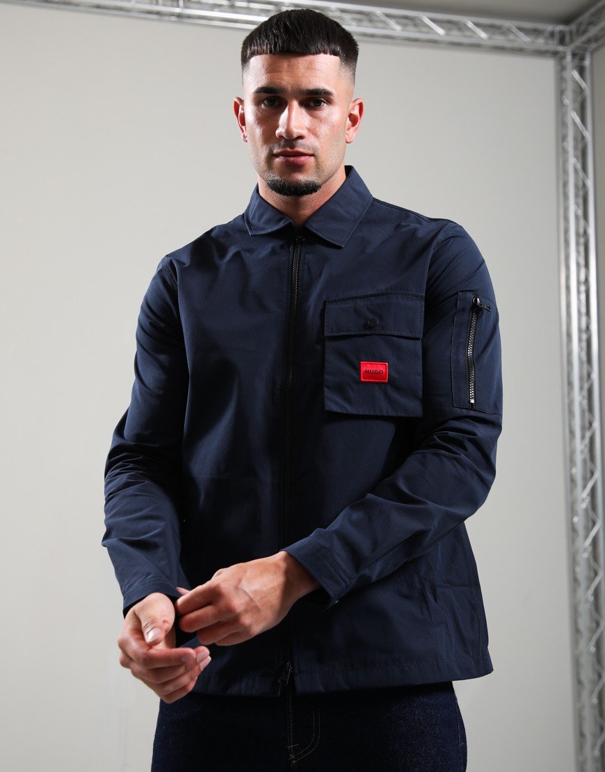 HUGO Emmond Overshirt Dark Blue