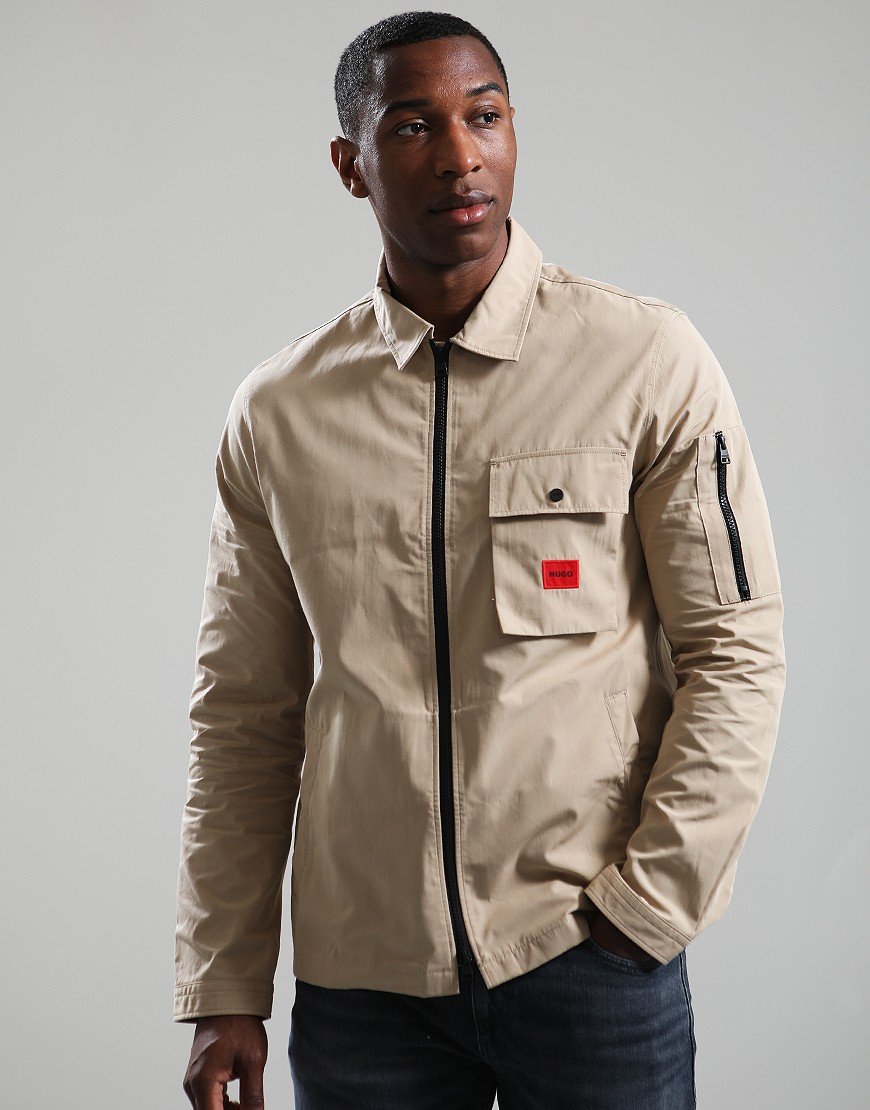 HUGO Emmond Overshirt Medium Beige