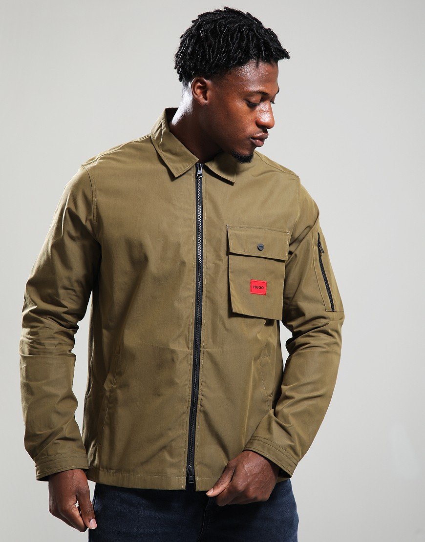 HUGO Emmond Overshirt Open Green