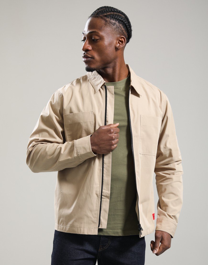 HUGO Evalom Overshirt Medium Beige