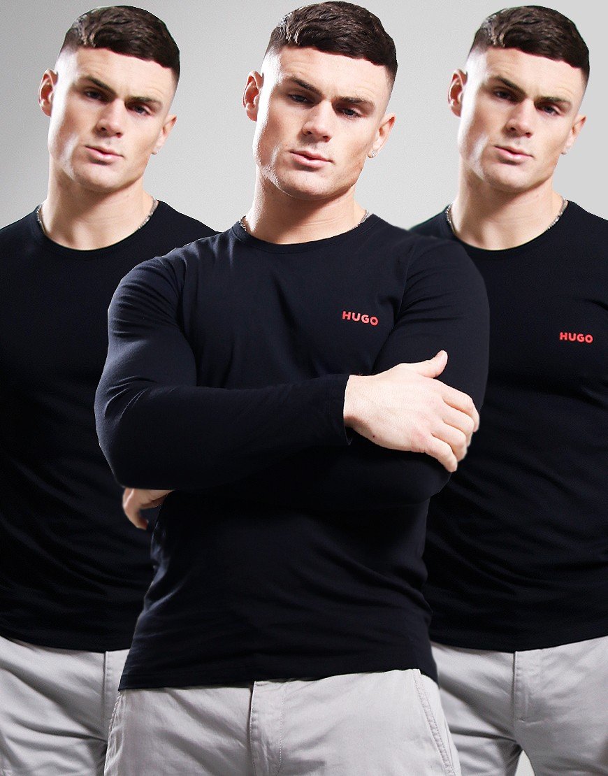 T-shirt Manches Longues Hugo Pour Homme - 100% Coton - Coupe Classique