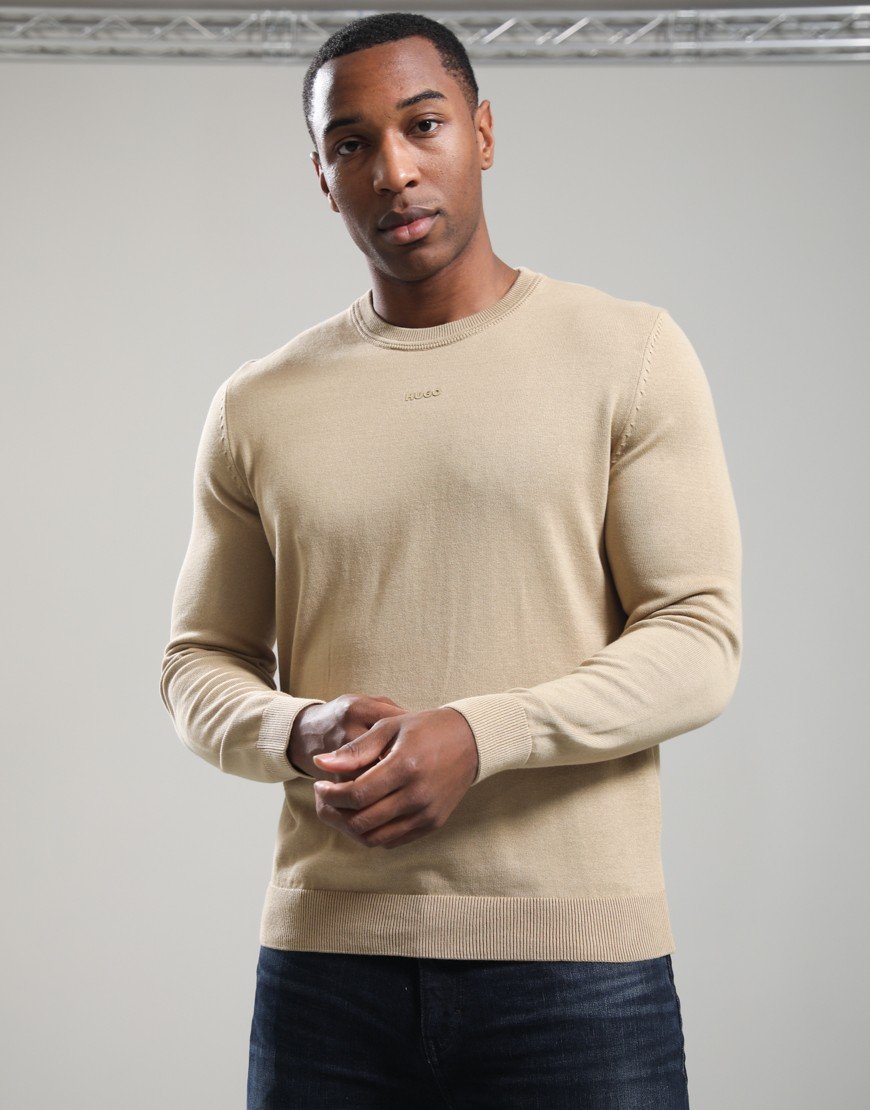 HUGO San Cassius-C2 Crew Knit Medium Beige