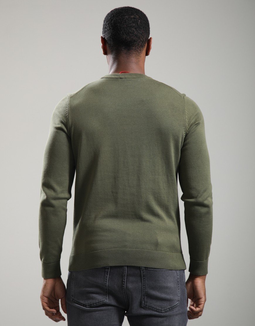 HUGO San Cassius-C2 Crew Knit Open Green