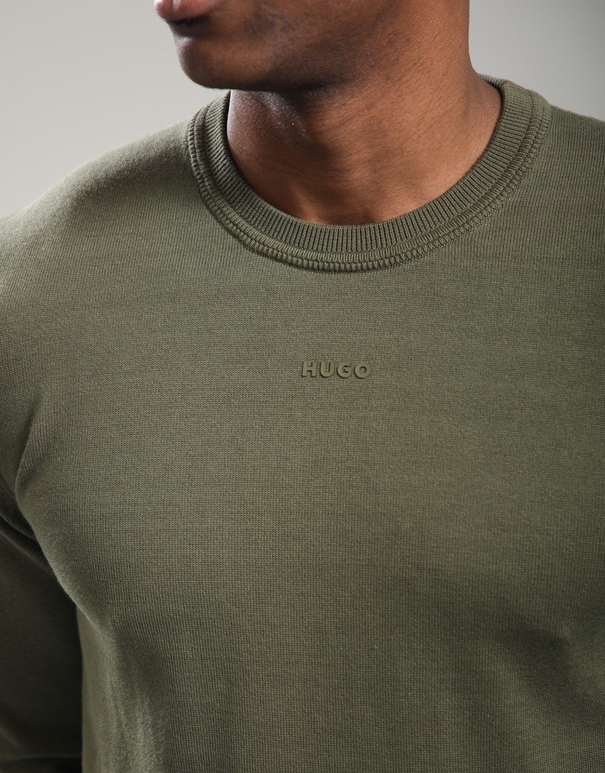 HUGO San Cassius-C2 Crew Knit Open Green