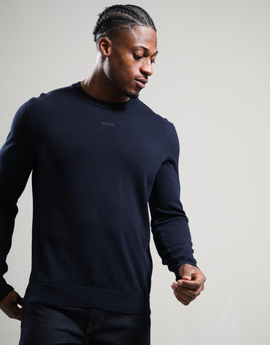 HUGO San Cassius Crew Knit Navy