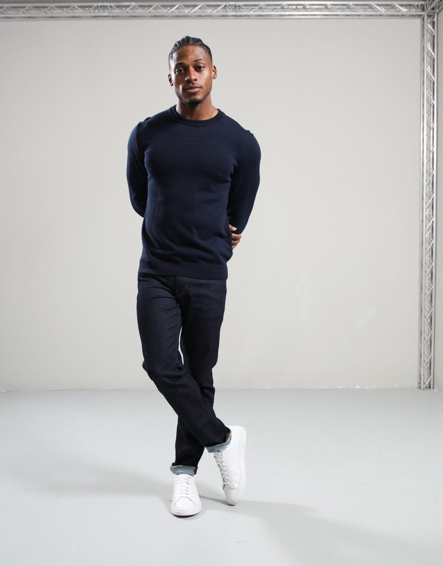 HUGO San Cassius Crew Knit Navy