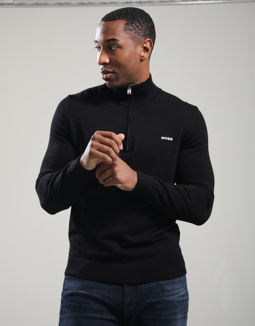 HUGO San Quintus-C2 Zip Knit Black