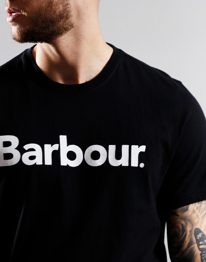 Barbour Logo T-shirt Black - Terraces 