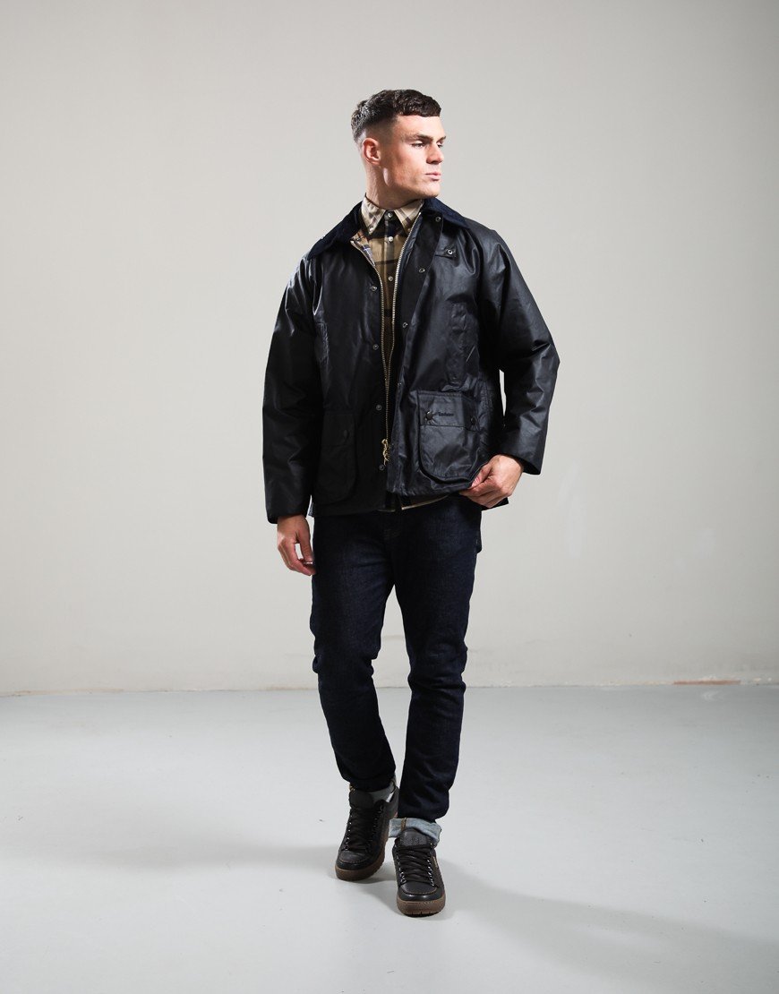 Barbour Bedale Wax Jacket Navy - Terraces Menswear